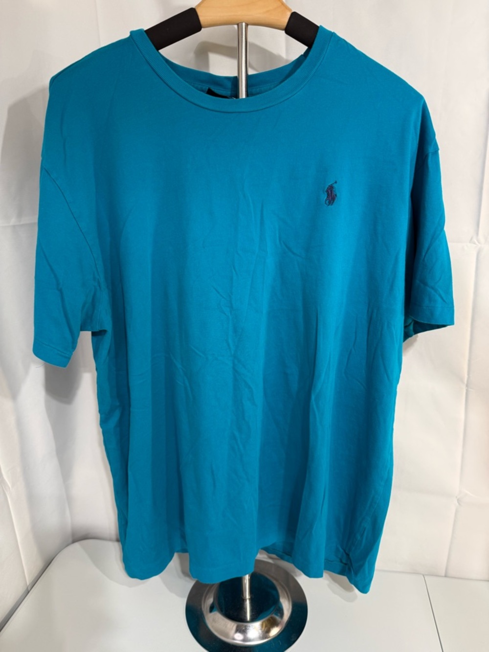 Polo Ralph Lauren Casual Tee Shirt Teal Pony Logo Cotton Men's Large